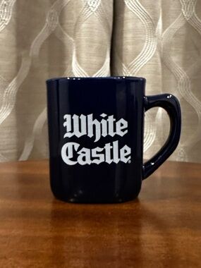 Vintage 1995 White Castle Blue Square Coffee Mug